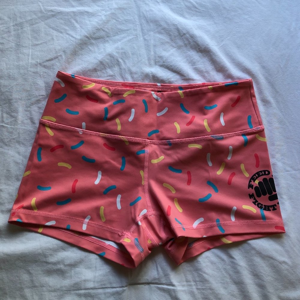 Feed Me Fight Me Pink Donut Sprinkle Shorts